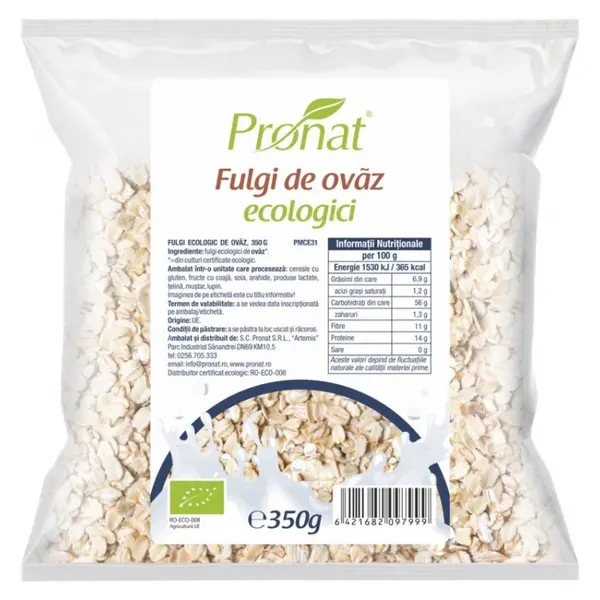 Fulgi de Ovaz BIO, 350 g, Pronat