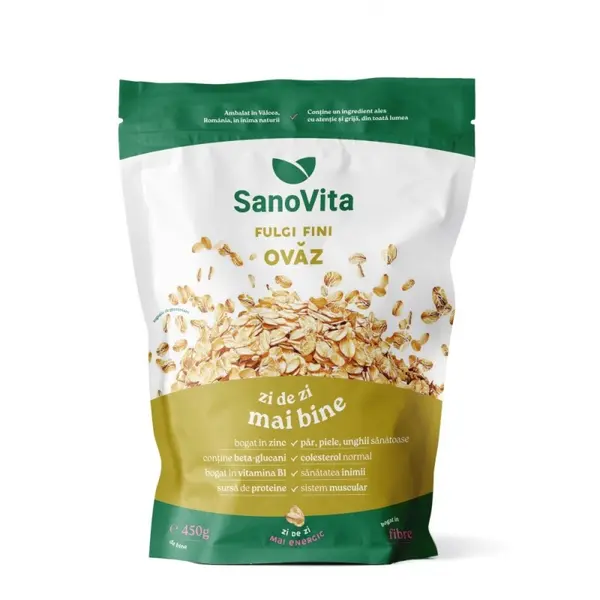 Fulgi de Ovaz, Fini, Sanovita Zipper, 450 g