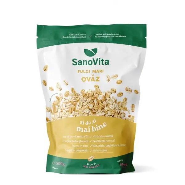 Fulgi de Ovaz, Mari, Sanovita Zipper, 500 g
