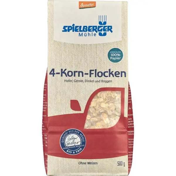 Fulgi din 4 cereale integrale Demeter, eco - 500 g
