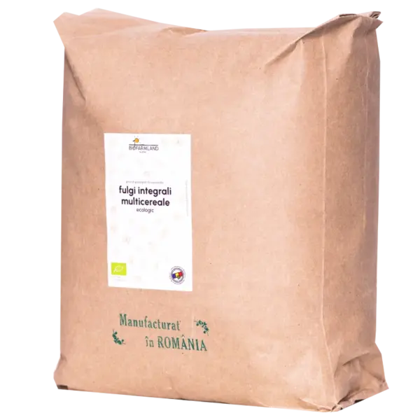 Fulgi integrali multicereale mix 3 cereale (33,33% spelta, 33,33% secara, 33,33% einkorn), 100% natural 5kg