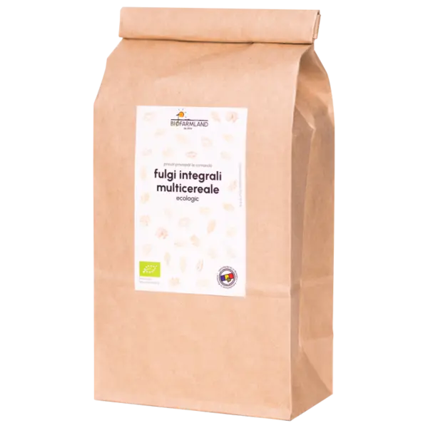 Fulgi integrali multicereale mix 3 cereale (33,33% spelta, 33,33% secara, 33,33% einkorn), 100% natural 1kg