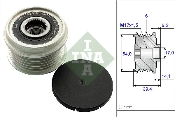 Fulie alternator ALFA ROMEO MITO; CITROEN NEMO; FIAT 500, 500 C, 500X, DOBLO, DOBLO CARGO, FIORINO, GRANDE PUNTO, IDEA, LINEA, PANDA, PUNTO, PUNTO EVO, QUBO; LANCIA MUSA, YPSILON 1.0-1.5D dupa 2000