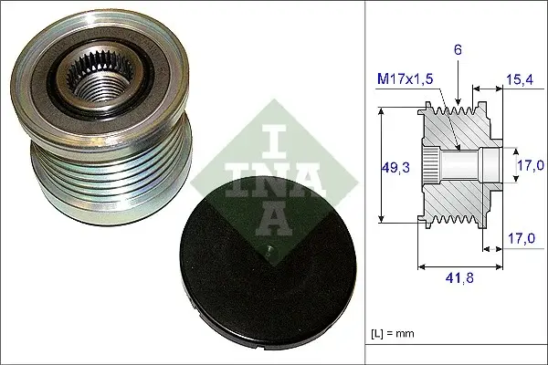 Fulie alternator CITROEN BERLINGO, BERLINGO MULTISPACE, C3 II, C3 PICASSO, C4, C4 GRAND PICASSO I, C4 GRAND PICASSO II, C4 I, C4 II, C4 PICASSO I, C4 PICASSO II, C4 SPACETOURER 1.4-1.6LPG dupa 2006