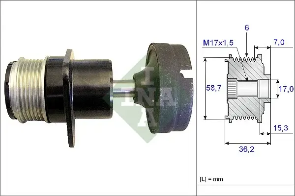 Fulie alternator FORD C-MAX, FOCUS, FOCUS C-MAX, FOCUS II, GALAXY, MONDEO IV, S-MAX, TOURNEO CONNECT, TRANSIT CONNECT 1.8D intre 2001-2015