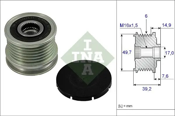Fulie alternator MERCEDES C T-MODEL (S202), C T-MODEL (S204), C (W202), E T-MODEL (S210), E (W210), SPRINTER 2-T (901, 902), SPRINTER 3-T (903), SPRINTER 4-T (904) 2.1D 2.2D 2.7D intre 1997-2014