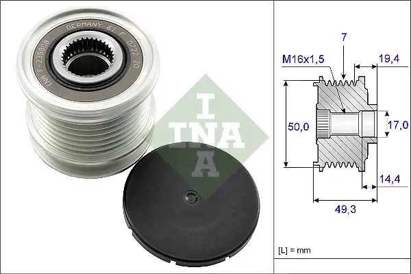 Fulie alternator MERCEDES C T-MODEL (S203), C T-MODEL (S204), C T-MODEL (S205), C (W203), C (W204), C (W205), CLK (A209), CLK (C209), CLS (C218), CLS (C219) 1.6D-6.0 dupa 2003