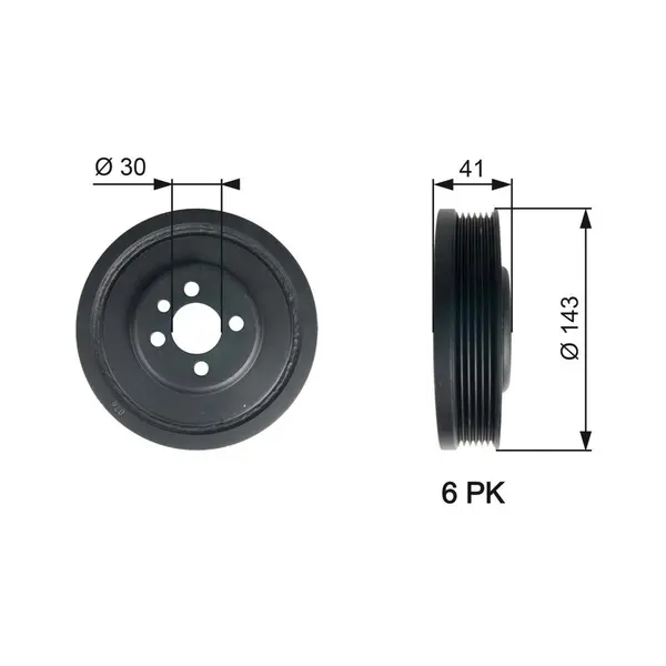 Fulie curea, arbore cotit GATES TVD1001