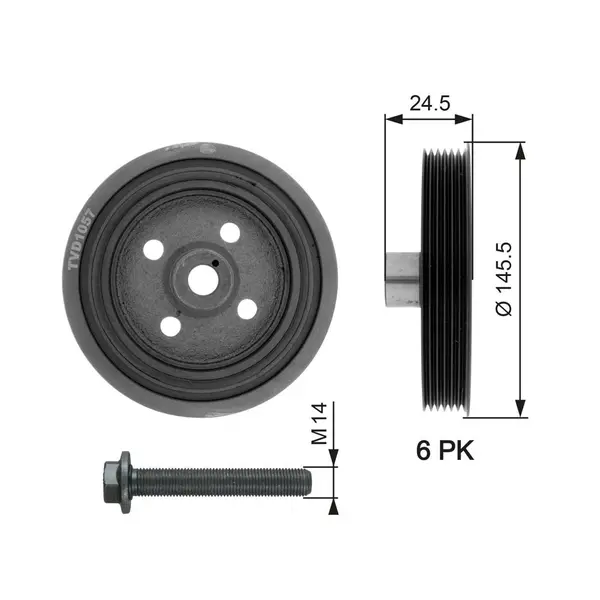 Fulie curea, arbore cotit GATES TVD1057A