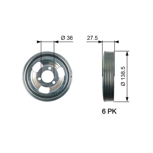 Fulie curea, arbore cotit GATES TVD1117