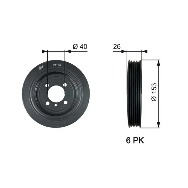 Fulie curea, arbore cotit GATES TVD1129
