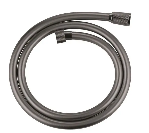 Furtun de dus Grohe SilverFlex 28362A01, 1/2'' x 1/2'', 1.25 m, universal, anti-rasucire, cauciuc profesional, conexiuni cromate, lucios, Grafit