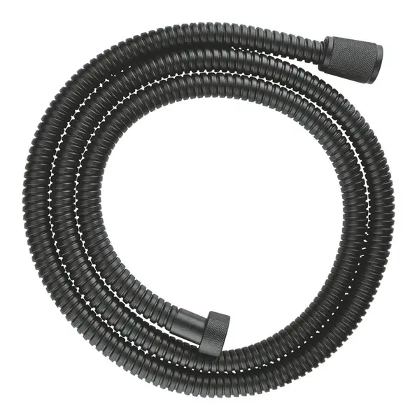 Furtun dus Grohe MetalFlex 27502KS1, 1/2 inch x 1/2 inch, 1.5 m, anti-rasucire, metalic, mat, Negru