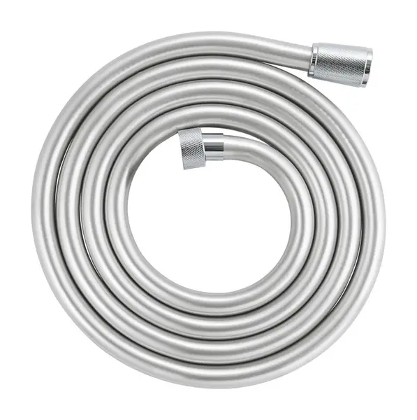 Furtun dus Grohe SilverFlex 27137001, 1/2 inch x 1/2 inch, 2 m, anti-rasucire, cauciuc, Crom