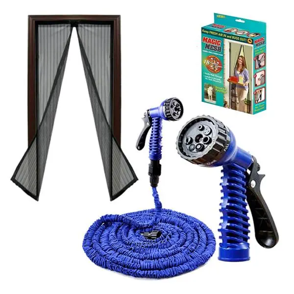 Furtun extensibil Magic Hose 30 M + Perdea magnetica antiinsecte