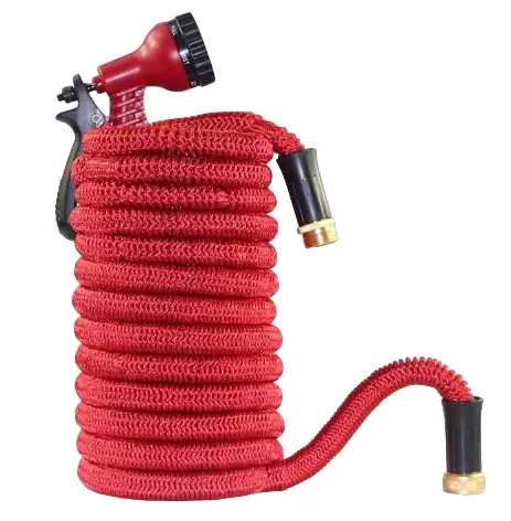 Furtun extensibil pentru gradina SUPER HOSE 25 FT = 7.5m Rosu