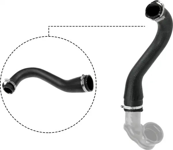 Furtun Intercooler Dreapta (Fata Inferior, diametru 37 58mm, lungime 430mm, negru) potrivit CHEVROLET CRUZE, ORLANDO; OPEL ASTRA J, ASTRA J GTC, CASCADA, ZAFIRA C 1.4 1.4LPG 2.0D 09.09-