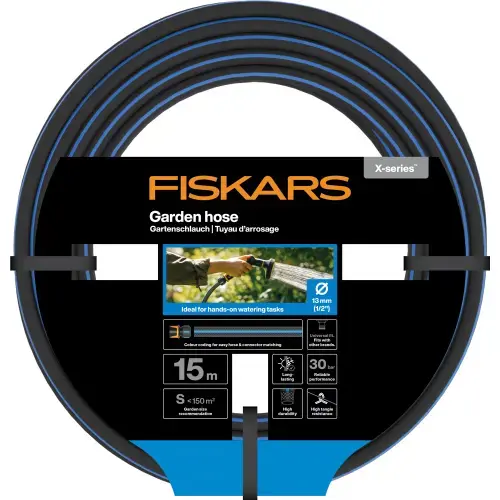 Furtun pentru gradina 15 m, Fiskars X-Series, lungime 15 m, diametru 1/2