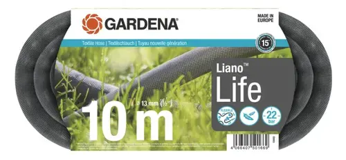 Furtun textil Gardena Liano Life 13 mm, 1/2inch, 10 m (Gri)