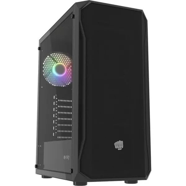 FURY Carcasa FURY SHOBO SH4 RGB, MID TOWER, Tempered Glass, Mini-ITX, Micro-ATX, ATX, Negru