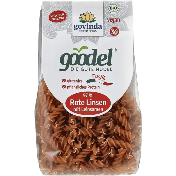 Fusilli din linte rosie fara gluten, eco - 250 g