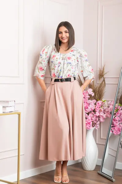 Fusta clos lunga Marissa cu buzunare functionale - Roz