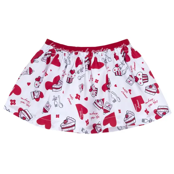 Fusta fetite Chicco, alb cu rosu, 43841