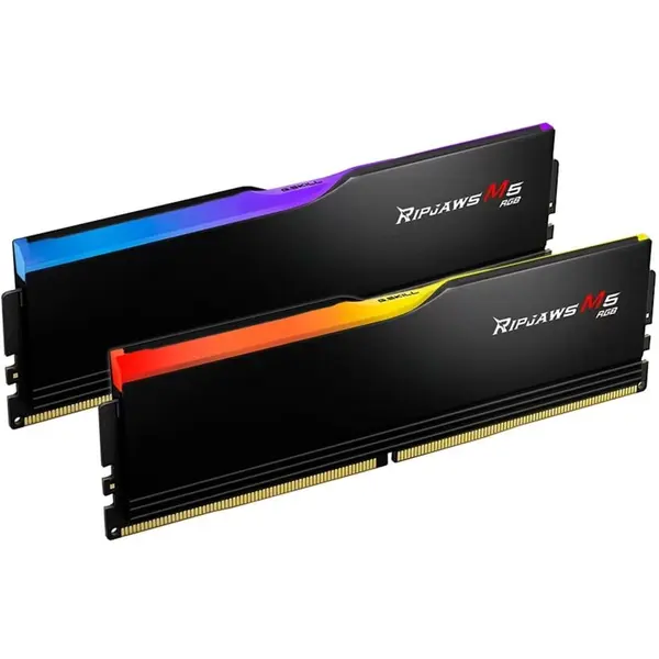 G.SKILL Kit dual memorie RAM G.Skill Ripjaws M5, Capacitate DDR5 64GB (2x 32 GB), Frecventa 6000 MHz, CL 28, Negru