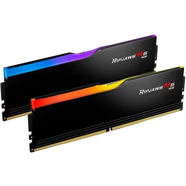 G.SKILL Kit dual memorie RAM G.Skill Ripjaws M5 RGB, Capacitate 32GB DDR5 (2x 16 GB), Frecventa 6400, CL - 32, Negru