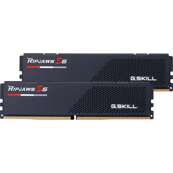 G.SKILL Kit dual memorie RAM G.Skill Ripjaws S5, Capacitate 64GB DDR5 (2x 32 GB), Frecventa 6000 MHz, CL 28, Negru