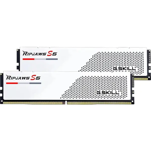 G.SKILL Kit dual memorie RAM G.Skill Ripjaws S5, Capacitate DDR5 32GB (2x16GB), Frecventa 6000 MHz, CL 28, Alb