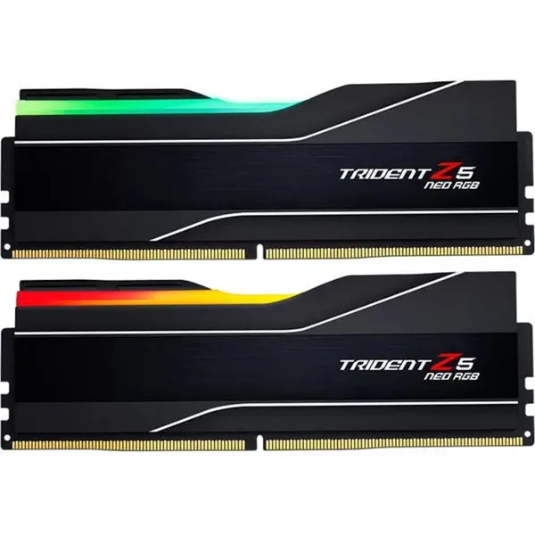 G.SKILL Kit dual memorie RAM G.SKILL Trident Z5 Neo RGB, Capacitate 64GB DDR5 (2x32 GB), Frecventa 6000, CL - 26