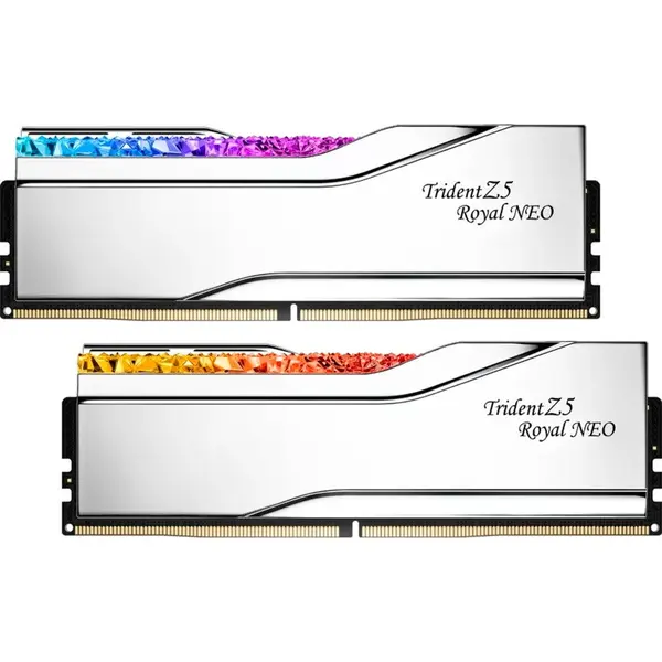 G.SKILL Kit dual Memorie RAM G.Skill Trident Z5 Royal Neo, 48GB DDR5, 8000 MHz, CL 40, Argintiu