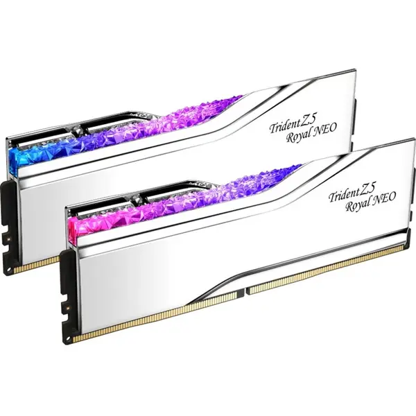 G.SKILL Kit dual memorie RAM G.Skill Trident Z5 Royal Neo, Capacitate DDR5 32GB (2x 16 GB), Frecventa 6000 MHz, CL 36, Argintiu