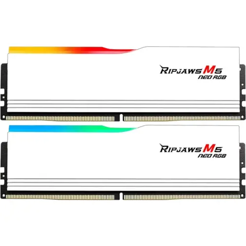 G.SKILL Kit Memorie G.Skill Ripjaws M5 Neo RGB White AMD EXPO 64GB, DDR5-6000 MHz, CL36, Dual Channel