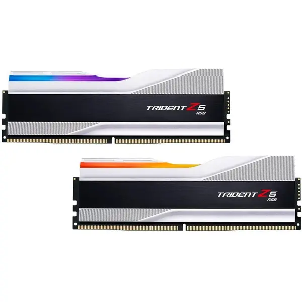 G.SKILL Kit memorii RAM dual-channel DIMM, G.Skill, 32 GB, DDR5, 7600 MHz, 2 x 16 GB, Trident Z5, RGB XMP, Argintiu