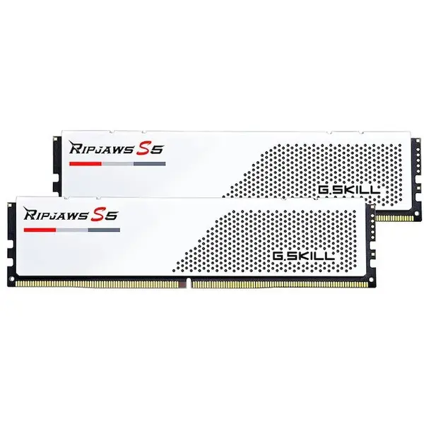 G.SKILL Memorie RAM G.SKILL Ripjaws S5, Tip DDR5, Capacitate 32GB, KIT 2x16GB, 6000 MHz, CL32, Alb, K2/6000J3238F16GX2-RS5W