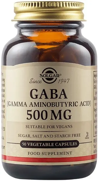 GABA, 500 mg, 50 capsule vegetale, Solgar