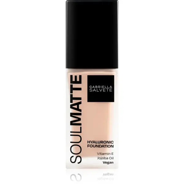 Gabriella Salvete SoulMatte Hyaluronic Foundation machiaj persistent cu efect matifiant culoare 01N Porcelain Neutral 30 ml