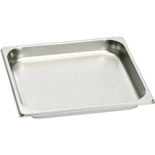 GAGGENAU Tava mare perforata GAGGENAU Large Perforated Stainless Steel Pan GN124230 - 00742963, Gastronorm insert GN2/3, L35.5cm, l32.5cm, Adancime 4cm, Volum 3 litri, Inox, Pentru cuptoare cu aburi