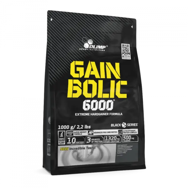 Gainer pudra proteica proteine din zer Gain Bolic 6000 Vanilie, 1kg, Olimp Sport Nutrition