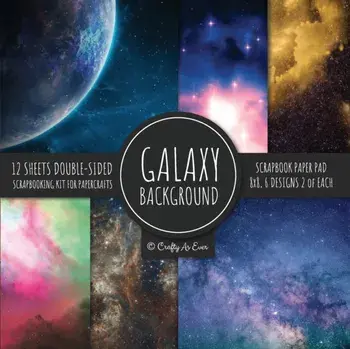 Galaxy Background Scrapbook Paper Pad 8x8 Scrapbooking Kit for Papercrafts, Cardmaking, DIY Crafts, Space Pattern Design, Multicolor/***