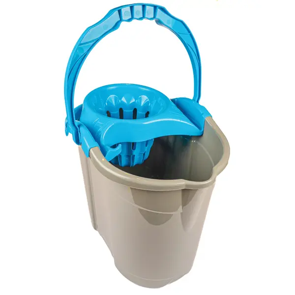 Galeata gri cu storcator turcoaz Luxia 14L Galeata gri cu storcator turcoaz Luxia 14L