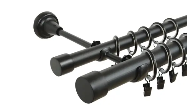 Galerie dubla Capacel negru 25/19mm