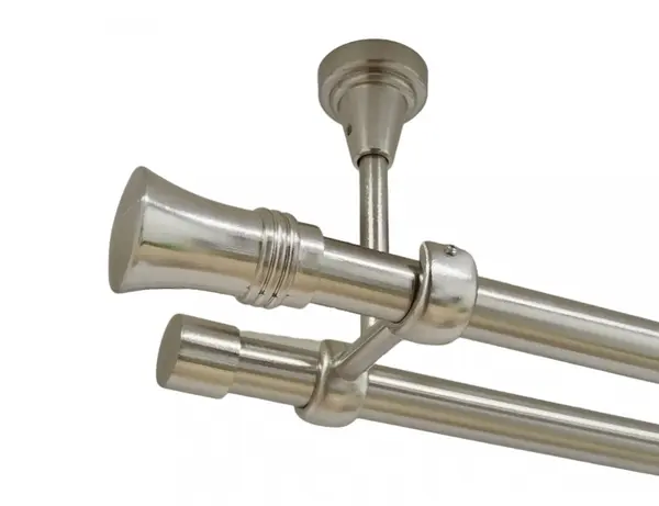 Galerie dubla capri fara inele prindere tavan 19/19 mm inox