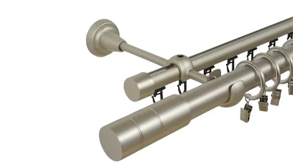 Galerie dubla cylindru , teava neteda si profil,grosime 25 si 19mm, crom mat