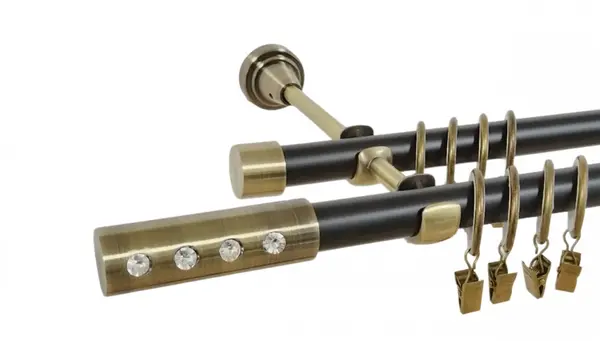 Galerie dubla duo ALLURE 19/19 mm negru aur antic