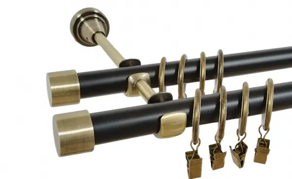Galerie dubla duo DOP 19/19 mm negru aur antic