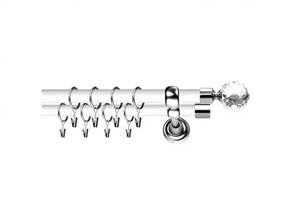 Galerie dubla duo - Kula crystal 19/19 - alb lucios + INOX
