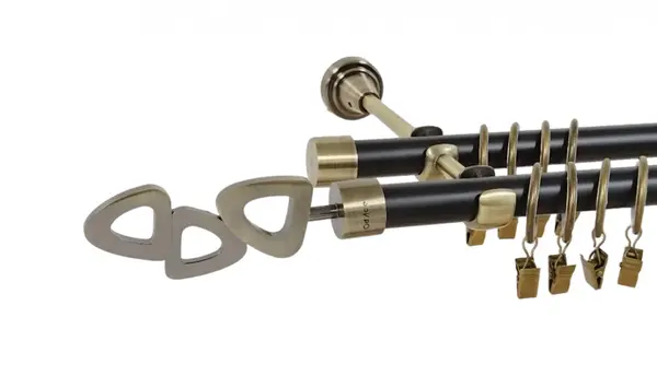 Galerie dubla duo LILLET 19/19 mm negru aur antic